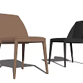 Modern Brown And Black Leather Dining Chairs With Sleek Design 3d model