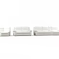 White Leather Modern Sofa Set With Modular Single Two Seater Modules Design 3d model