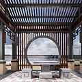 New Chinese Square Corridor 3d model