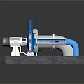 Mechanical Equipment Setup With Turbo Components Blue Machinery Parts And Industrial Platform Base