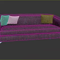 Stylish Gray Upholstered Modern Sofa With Decorative Pillows And Metal Legs