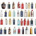 Various Colorful Liquor Bottles With Different Designs Arranged In Display Rows