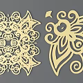 Intricate Carved Decorative Patterns With Floral And Butterfly Motifs On Gray Background