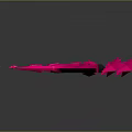 Black And Pink Spear Weapon Featuring Star Decorations Circular Design And Glowing Trail