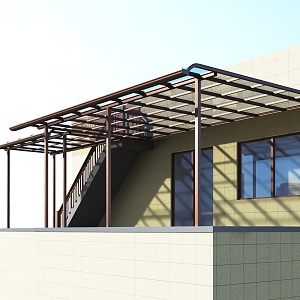 Aluminum alloy awning canopy terrace shed 3d model