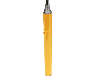 Yellow Hydraulic Shock Absorber Cylinder With Silver Metal Top And Smooth Surface 3d model