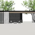 Modern Garden Landscape Design With Outdoor Seating Green Trees And Architectural Shade