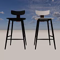 Modern Bar Stools With Sleek Black Metal Legs And Comfortable White Seats Design