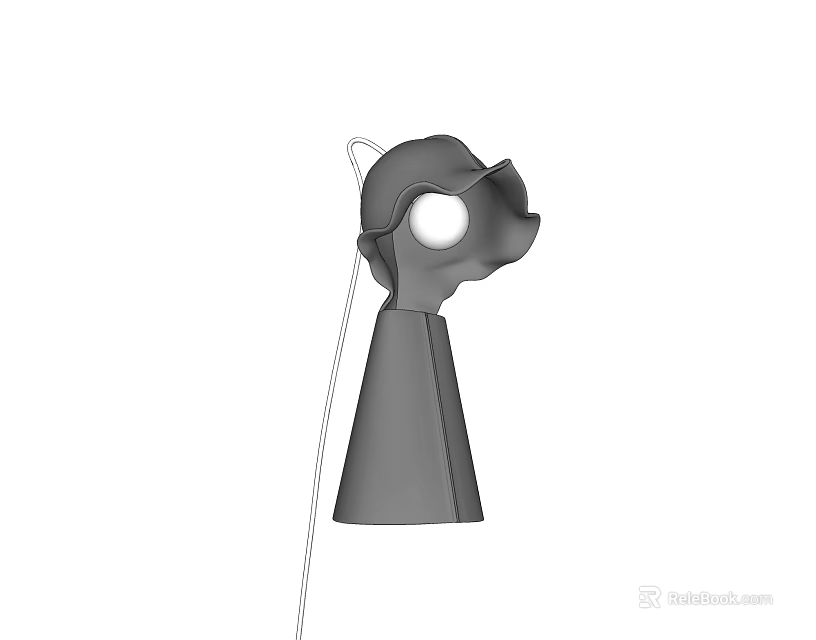Abstract Gray Table Lamp With Unique Modern Design And Round Light Head 3d model
