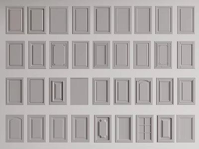 Various Cabinet Door Designs With Different Panel Styles And Patterns 3d model