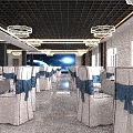 Spacious Commercial Kitchen Interior Design With Stainless Steel Countertops White Tile Walls And Cabinets