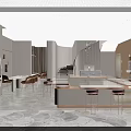 Luxury Modern Jewelry Store Interior with Marble Counter Display Cases and Elegant Lighting