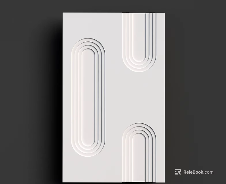 Modern White Wall Paneling With Sleek Lines And Geometric Patterns Interior Design 3d model