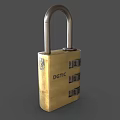 Code lock sub-lock head metal lock copper lock door lock old lock antique lock retro lock low face number low model simple model game video level 3d model