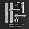 Hardware door lock handle 3d model