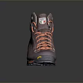 Brown High Top Suede Shoes With Orange Laces And Durable Orange Sole