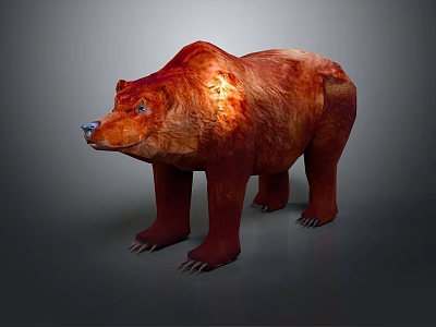 Reddish Brown Bear 3D Model With Detailed Texture And Realistic Rendering 3d model