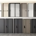 Modern Hinged Door Collection Featuring Various Colors Materials and Sleek Designs 3d model