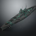 Futuristic Sci Fi Warship Water Vehicle With Glowing Lines And Advanced Design