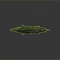 Green Mechanical Weapon With Cannon Barrel Wooden Panel And Wing Like Design