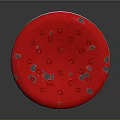 Round Stool With Red Cushion And Silver Metal Frame Decorative Patterns
