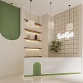Modern Minimalist Shared Space With Large Windows And Greenery 3d model