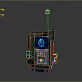 Weapon Control Device With Futuristic Handheld Antenna Digital Screen And Tactical Buttons