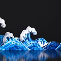 Popular Photo Spot Featuring Blue Waves White Foam Black Background and Reflective Surface
