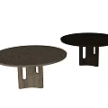Modern Round Dining Tables With Light And Dark Gray Tops And Unique Leg Design
