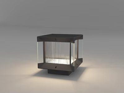 Modern Square Outdoor Light With Transparent Glass Panels And Soft Illumination 3d model