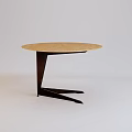 Modern Round Table With Light Colored Top And Black Geometric Legs 3d model