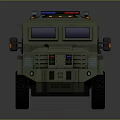 Green FBI Armored Vehicle With Emergency Lights And Heavy Duty Wheels