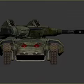 3D Rendered Military Tank With Camouflage And Red Star