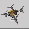Professional Yellow And Black Drone With Four Rotors And Camera For Aerial Use