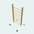 Multifunctional Sports Training Equipment With Multiple Yellow Horizontal Bars White Frame And Black Foot Pads