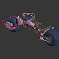 Futuristic Concept Motorcycle With Large Tires Exposed Mechanical Parts And Sleek Structure