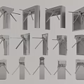 Public Facility Turnstile Systems With Different Designs And Security Features 3d model