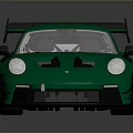 Green Sports Car With Black Rear Spoiler Gold Wheels Roof Vents And Sleek Design