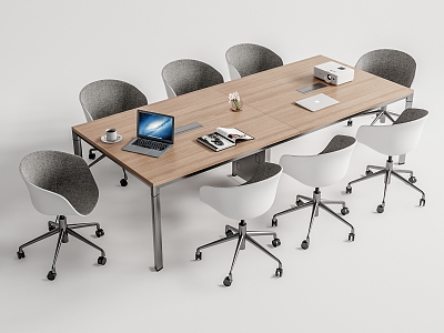 Modern Conference Table and Chair 3d model