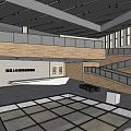 Cultural Center Interior Design With Exhibition Area Staircase And Glass Floor