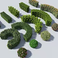 Various Shaped Garden Shrubs In Topiary Designs For Outdoor Landscaping