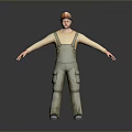 Worker European worker mechanic builder repairman miner digger modern figure 3d model