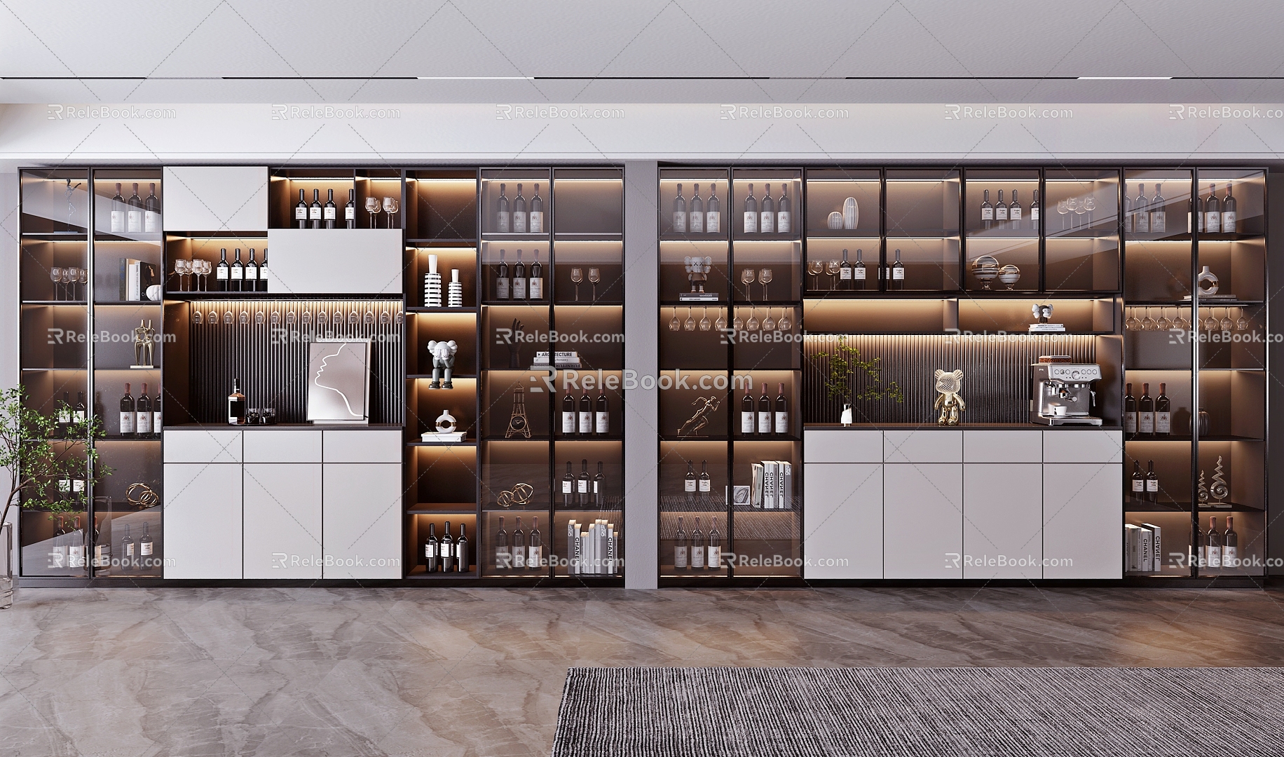 Wine Cabinet Combination 3d model