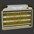 Efficient Bug Zapper With Metal Grid UV Light Tubes Red Indicator And Silver Body 3d model
