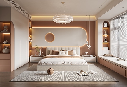 Cream wind bedroom 3d model