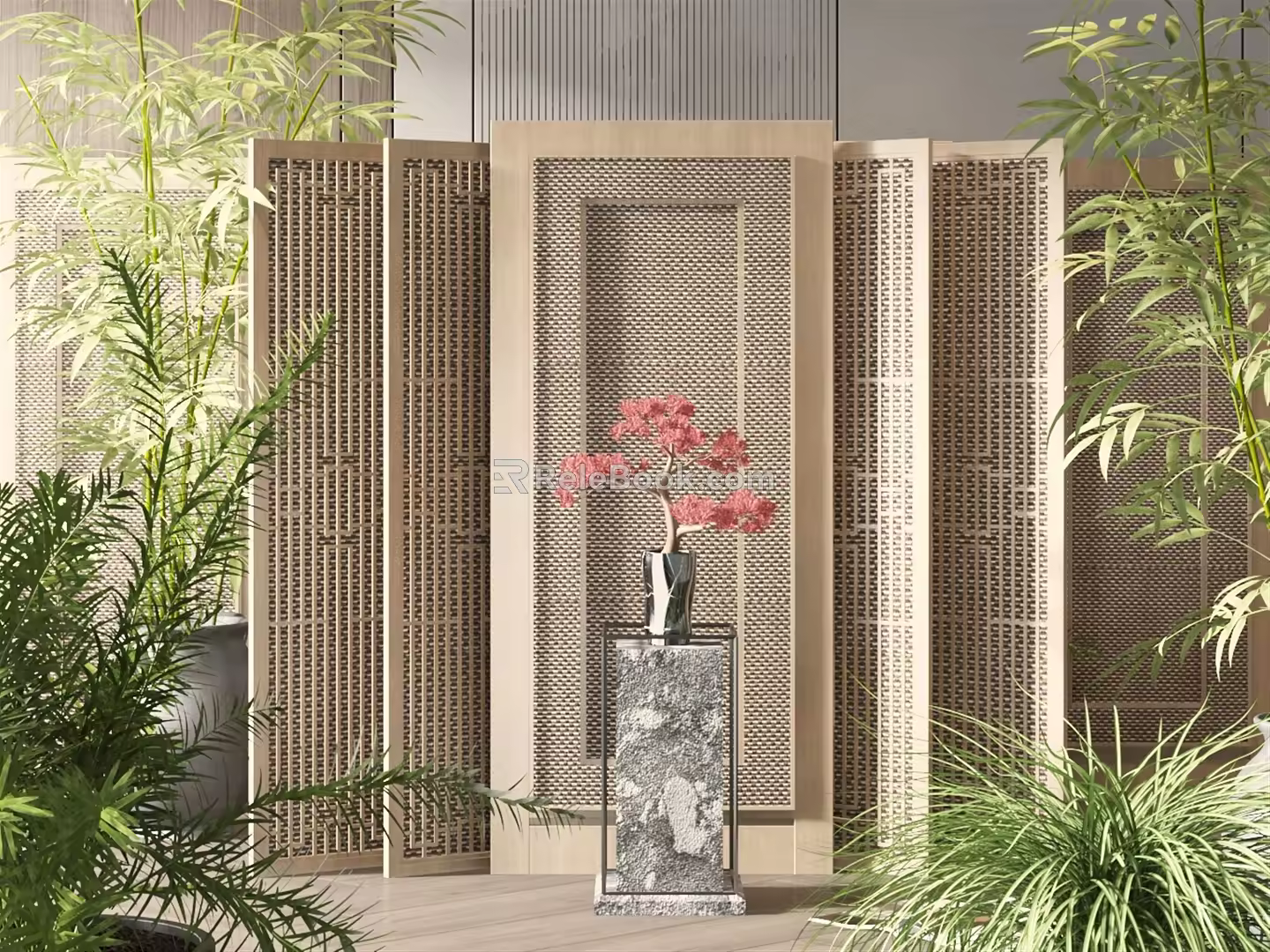 new chinese style screen 3d model