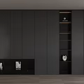 Modern Black Shoe Cabinet with Closed Cabinets and Open Shelves for Contemporary Home Entryway