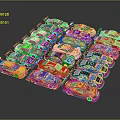 Colorful Race Car Models Arranged Neatly With Various Bright Hues