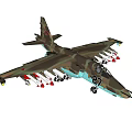 Camouflage Fighter Jet With Number 27 And Missiles