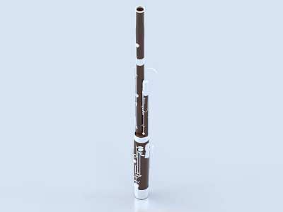 Brown And White Flute Musical Instrument Art Supplies With Decorative Design 3d model